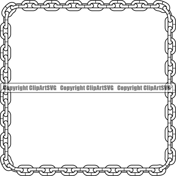 Design Element Metal Chain Link Frame Border ClipArt SVG