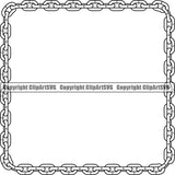 Design Element Metal Chain Link Frame Border ClipArt SVG
