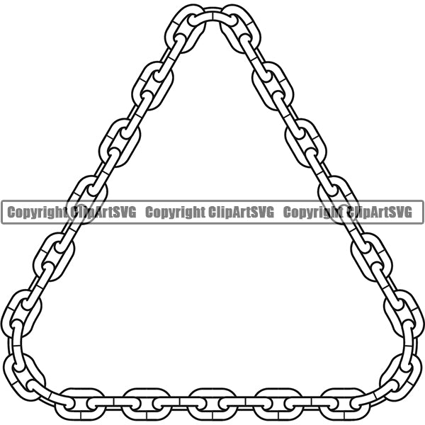 Design Element Metal Chain Link Frame Border ClipArt SVG