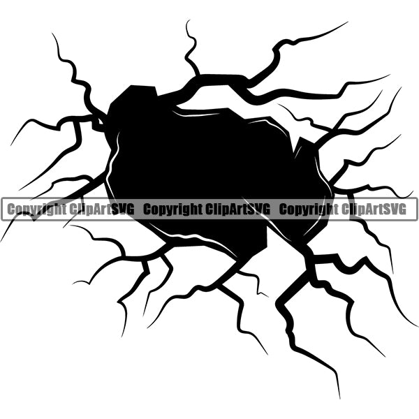 Design Element Cracks Breaks Broken ClipArt SVG