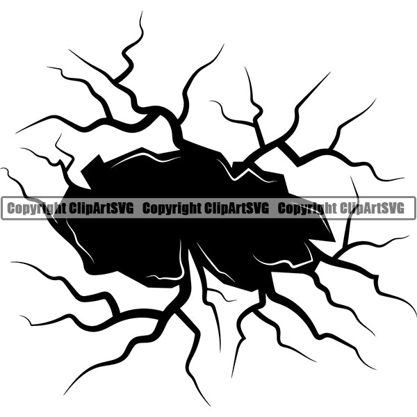 Design Element Cracks Breaks Broken ClipArt SVG