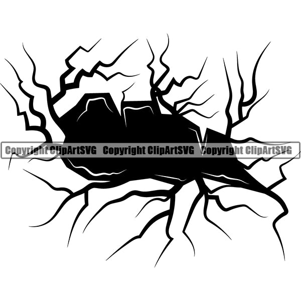 Design Element Cracks Breaks Broken ClipArt SVG