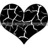 Design Element Cracks Breaks Broken Heart ClipArt SVG