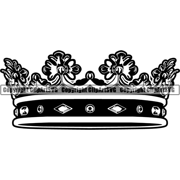 Design Element Crown King Queen ClipArt SVG
