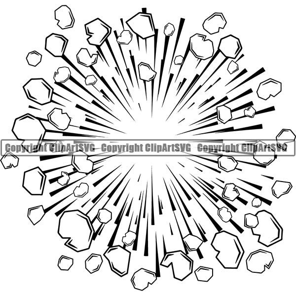 Design Element Callout Explosion Explode Speed Lines Action Motion Comic Book ClipArt SVG