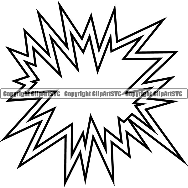Design Element Callout Explosion Explode Crash Break Action Motion Comic Book ClipArt SVG