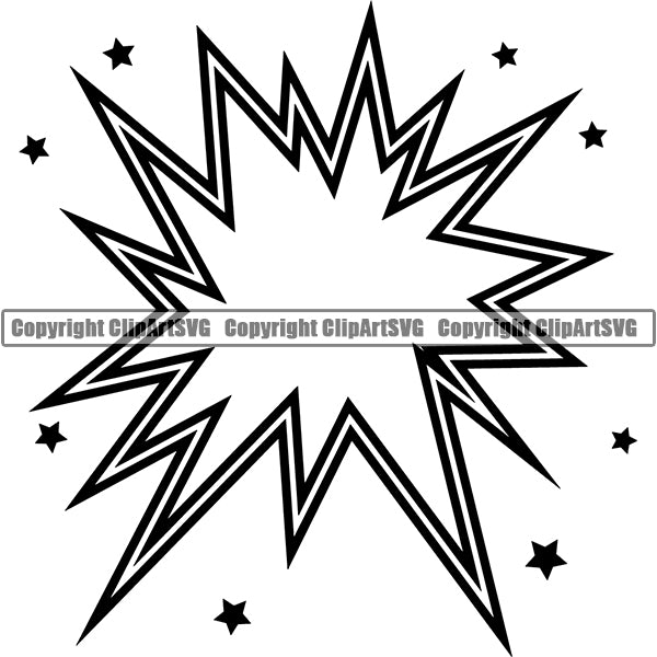 Design Element Callout Explosion Explode Crash Break Action Motion Comic Book ClipArt SVG
