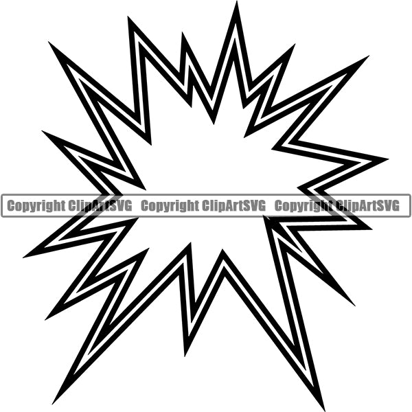 Design Element Callout Explosion Explode Crash Break Action Motion Comic Book ClipArt SVG
