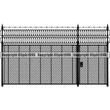 Design Element Barbed Wire Fence Gate Razor ClipArt SVG