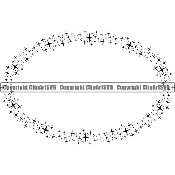 Design Element Stars Light Flares Border Frame ClipArt SVG