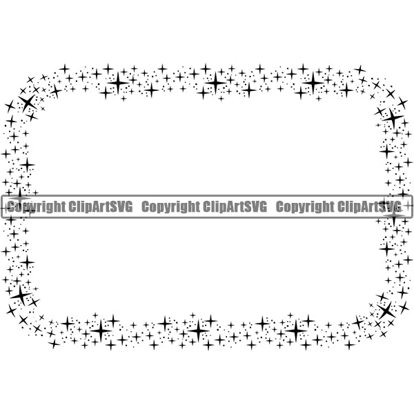 Design Element Stars Light Flares Border Frame ClipArt SVG