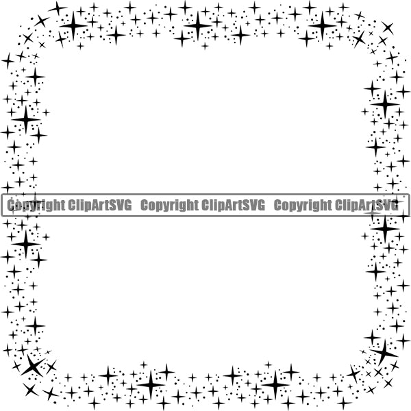 Design Element Stars Light Flares Border Frame ClipArt SVG