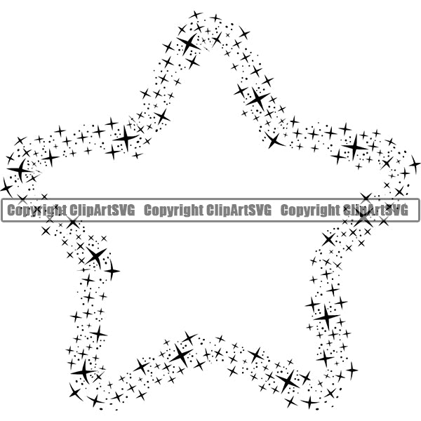 Design Element Stars Light Flares Border Frame ClipArt SVG