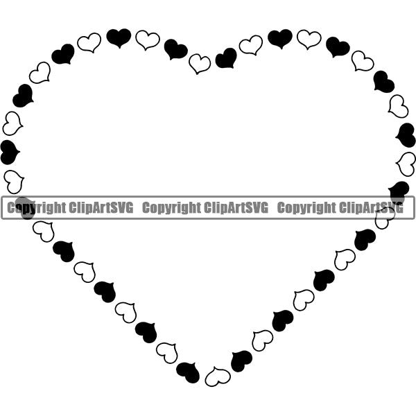 Design Element Heart Shape Frame Border ClipArt SVG