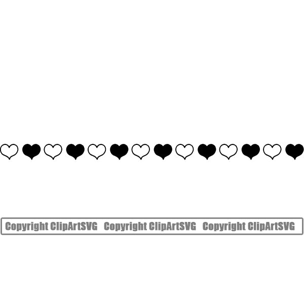 Design Element Heart Shape Frame Border ClipArt SVG
