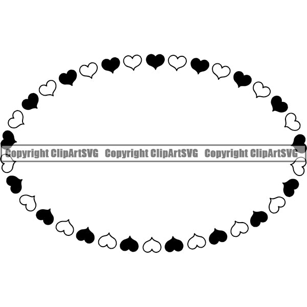 Design Element Heart Shape Frame Border ClipArt SVG