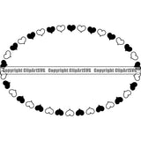 Design Element Heart Shape Frame Border ClipArt SVG