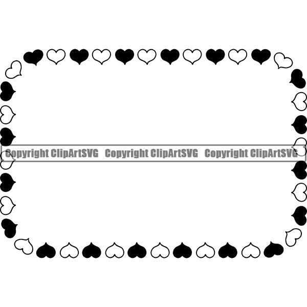 Design Element Heart Shape Frame Border ClipArt SVG