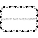 Design Element Heart Shape Frame Border ClipArt SVG