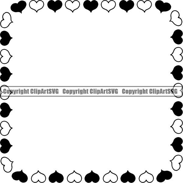 Design Element Heart Shape Frame Border ClipArt SVG