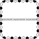 Design Element Heart Shape Frame Border ClipArt SVG