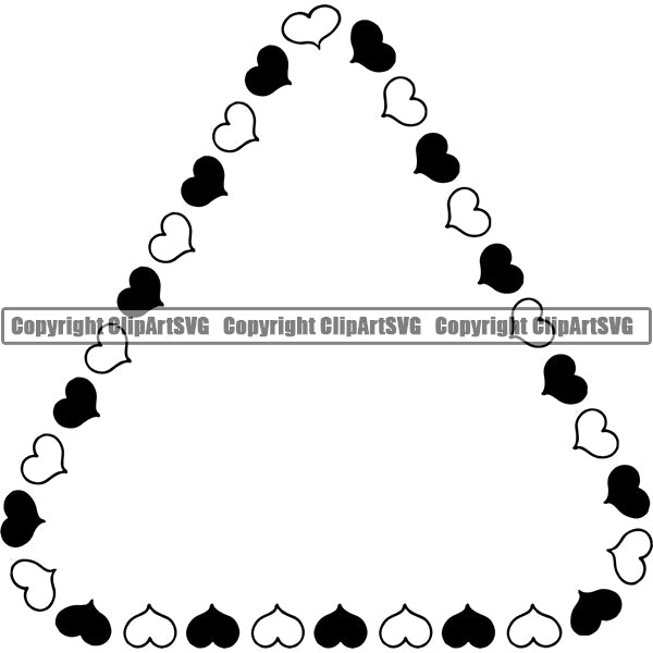 Design Element Heart Shape Frame Border ClipArt SVG