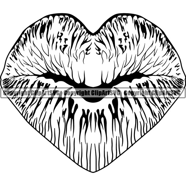 Design Element Heart Shaped Lips ClipArt SVG