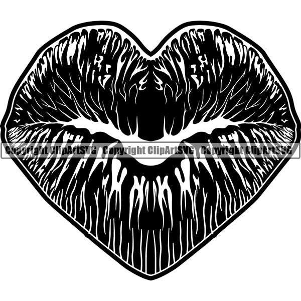Design Element Heart Shaped Lips ClipArt SVG