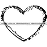 Design Element Heart Shape Water Splash ClipArt SVG