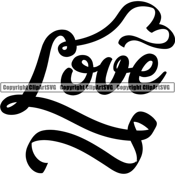 Design Element Heart Shape Love Infinity Logotype Lettering ClipArt SVG