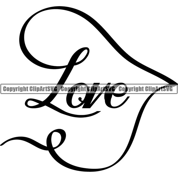 Design Element Heart Shape Love Infinity Logotype Lettering ClipArt SVG