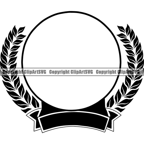 Design Element Laurel Wheat Wreath ClipArt SVG