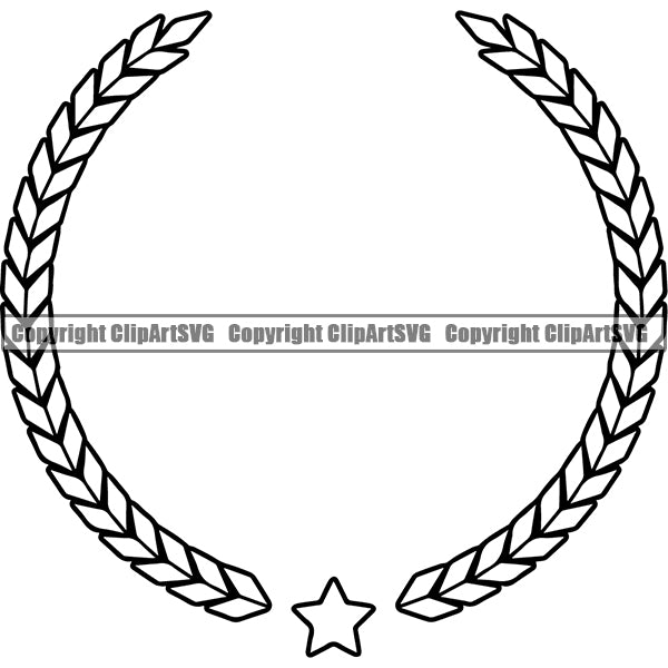 Design Element Laurel Wheat Wreath ClipArt SVG