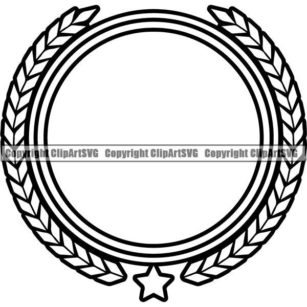 Design Element Laurel Wheat Wreath ClipArt SVG
