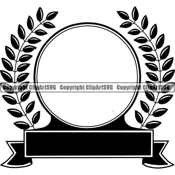 Design Element Laurel Wheat Wreath ClipArt SVG