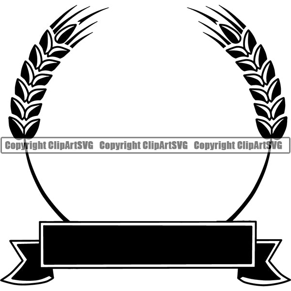 Design Element Laurel Wheat Wreath ClipArt SVG