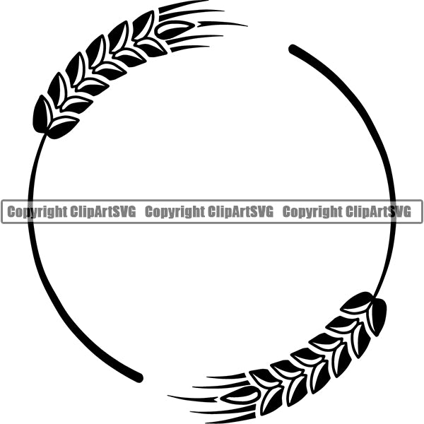 Design Element Laurel Wheat Wreath ClipArt SVG