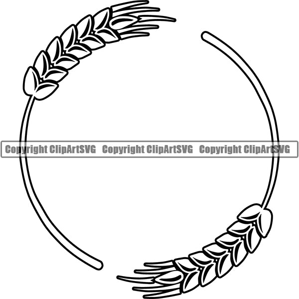 Design Element Laurel Wheat Wreath ClipArt SVG