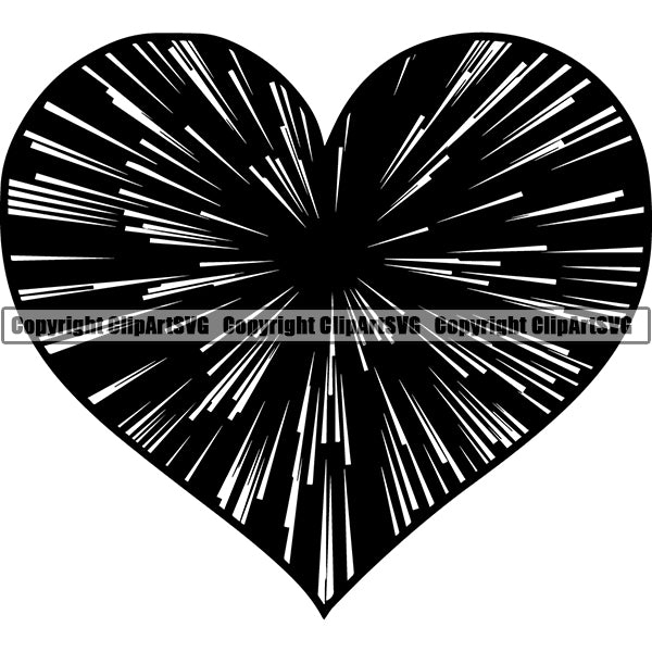 Design Element Heart Shape Racing Speed Lines ClipArt SVG
