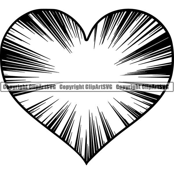 Design Element Heart Shape Racing Speed Lines ClipArt SVG