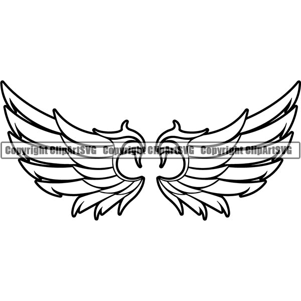 Design Element Angel Wings ClipArt SVG