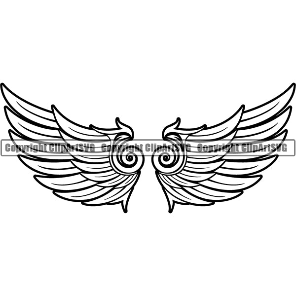 Design Element Angel Wings ClipArt SVG