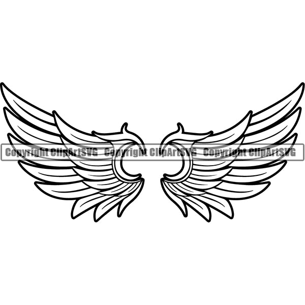 Design Element Angel Wings ClipArt SVG