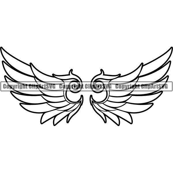 Design Element Angel Wings ClipArt SVG