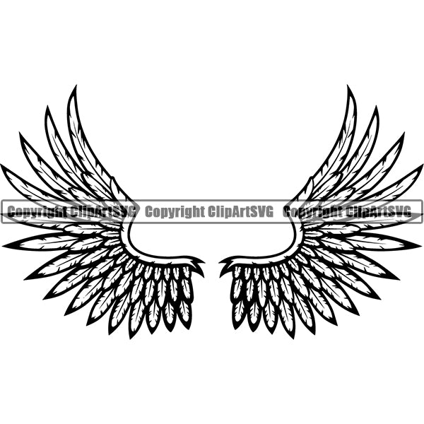 Design Element Angel Wings ClipArt SVG