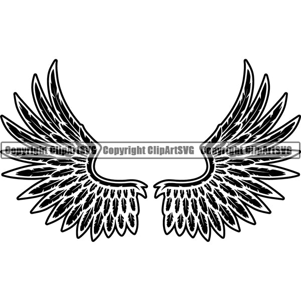Design Element Angel Wings ClipArt SVG