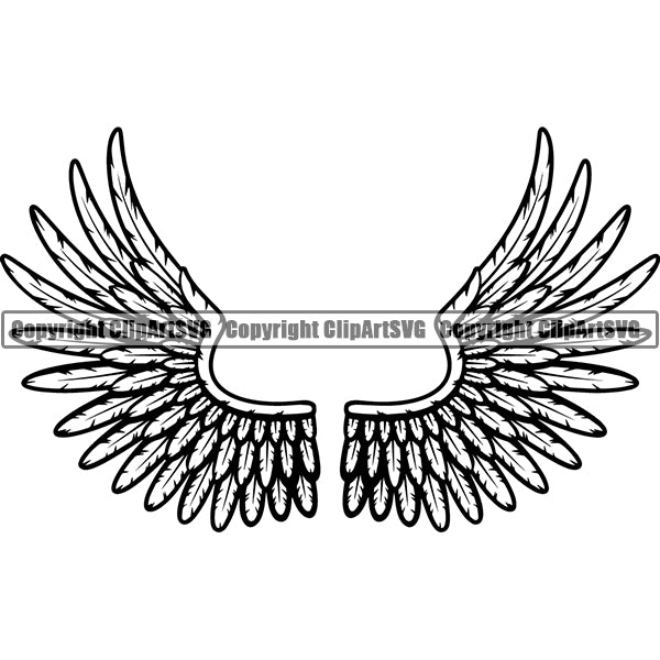 Design Element Angel Wings ClipArt SVG