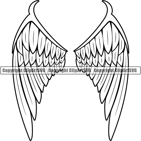 Design Element Angel Wings ClipArt SVG