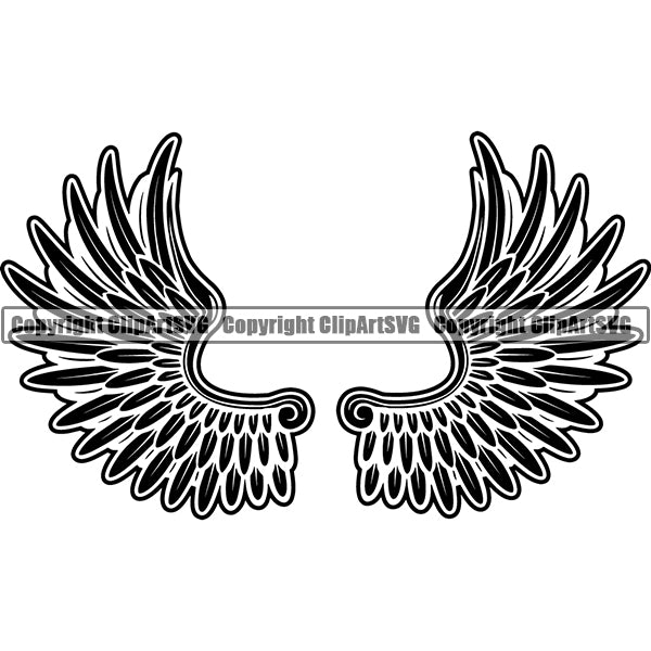 Design Element Angel Wings ClipArt SVG