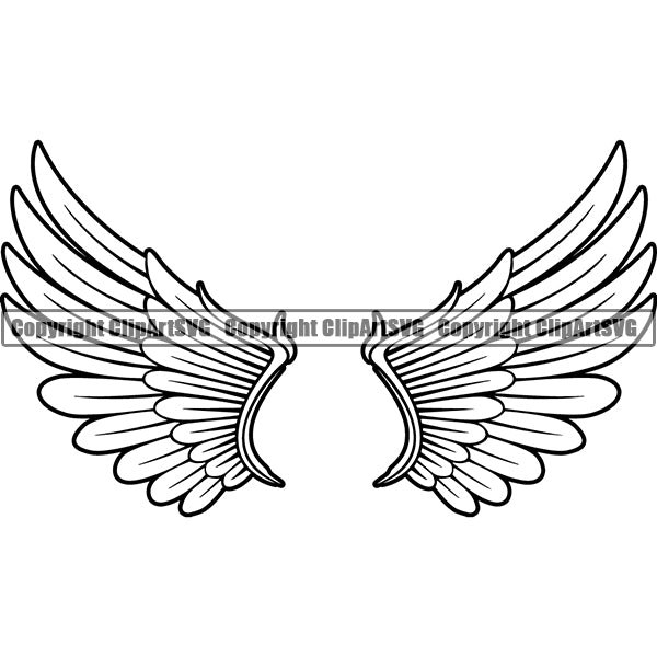 Design Element Angel Wings ClipArt SVG